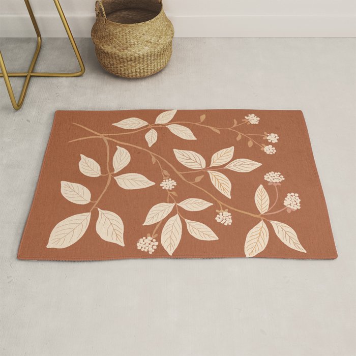 Terracotta Leaves Rug Gallery Image 1