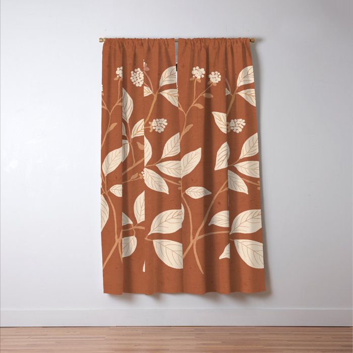 Terracotta Leaves Window Curtain Gallery Image 3