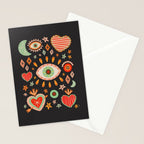 Sacred heart symbols & stars | Fall colors Stationery Card Gallery Image 2