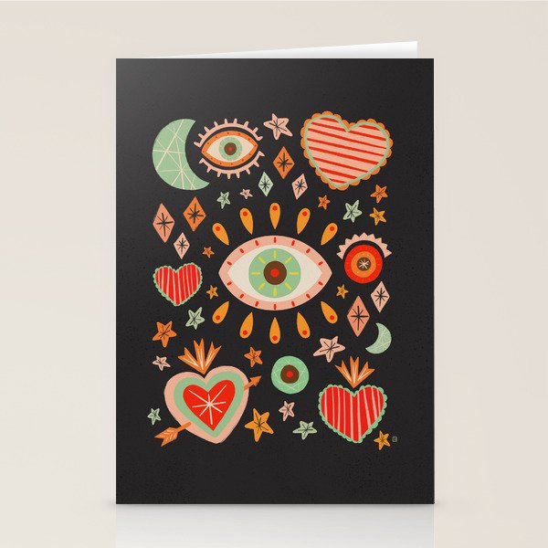 Sacred heart symbols & stars | Fall colors Stationery Card Gallery Image 1