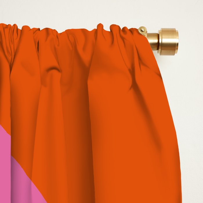 Modern Retro Liquid Swirl Abstract Pattern Square in Red Orange and Hot Pink Window Curtain Gallery Image 2