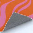 Modern Retro Liquid Swirl Abstract Pattern Square in Red Orange and Hot Pink Rug Gallery Image 4