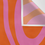 Modern Retro Liquid Swirl Abstract Pattern Square in Red Orange and Hot Pink Wall Tapestry Gallery Image 3