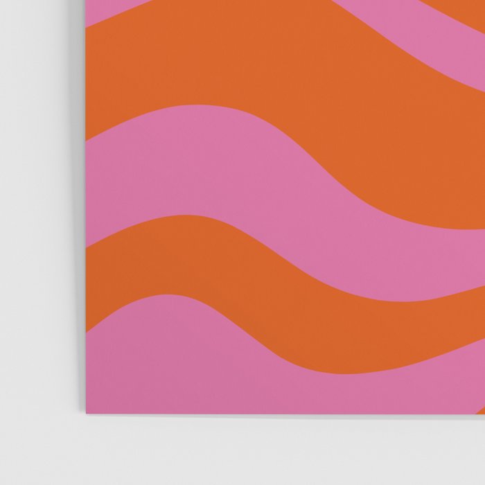 Modern Retro Liquid Swirl Abstract Pattern Square in Red Orange and Hot Pink Poster Gallery Image 3