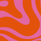 Modern Retro Liquid Swirl Abstract Pattern Square in Red Orange and Hot Pink Coffee Mug Gallery Image 2