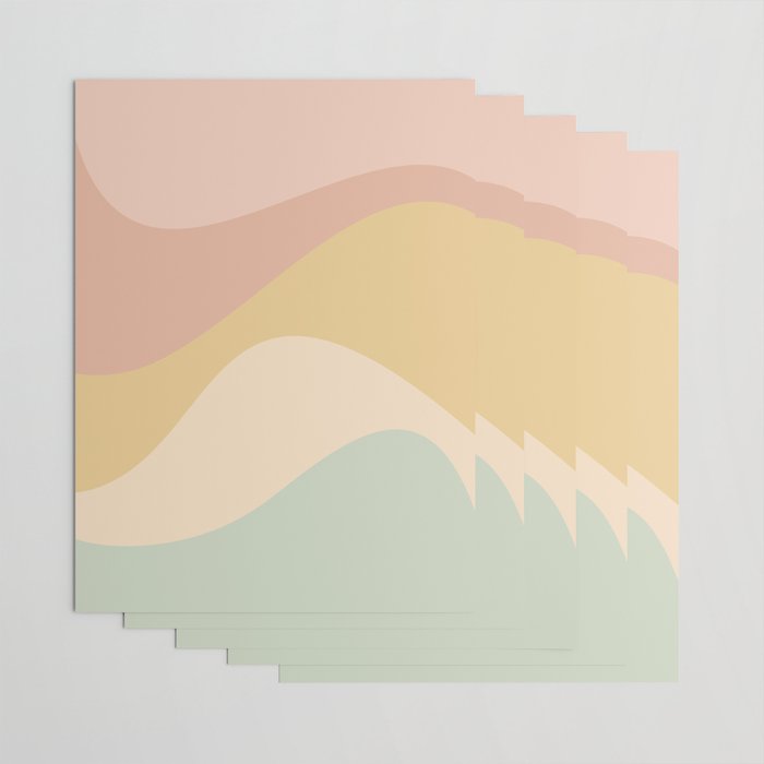 Abstract Color Waves - Neutral Pastel Wrapping Paper Gallery Image 3