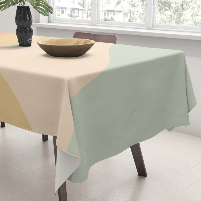 Abstract Color Waves - Neutral Pastel Tablecloth Gallery Image 3