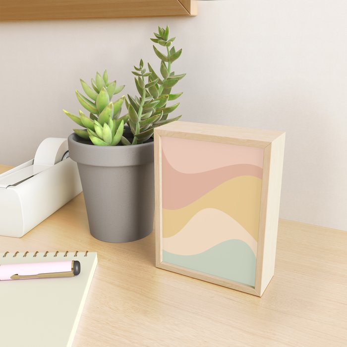 Abstract Color Waves - Neutral Pastel Mini Art Print Gallery Image 2