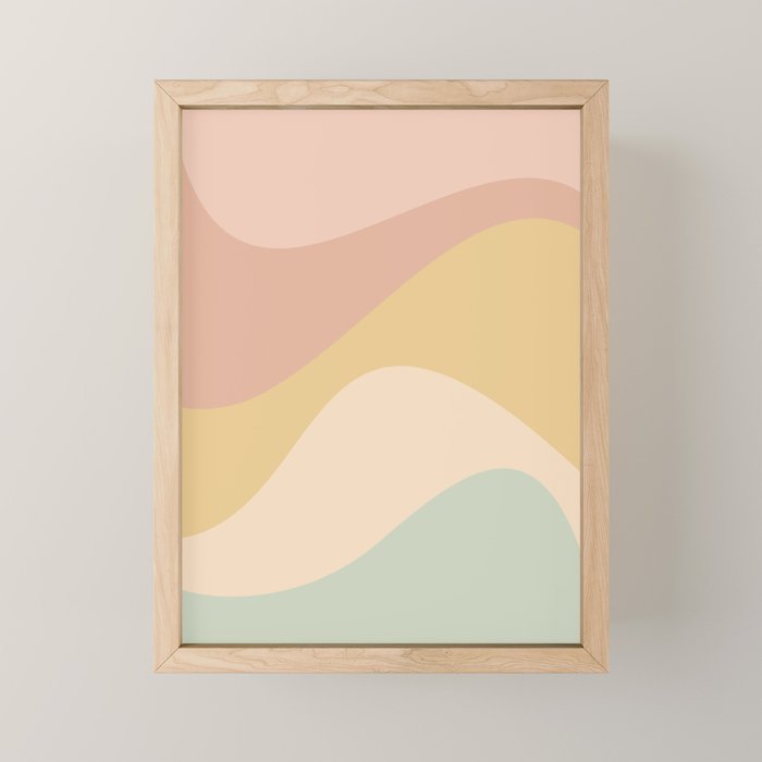 Abstract Color Waves - Neutral Pastel Mini Art Print Gallery Image 1
