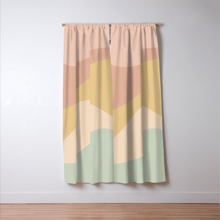 Abstract Color Waves - Neutral Pastel Window Curtain Gallery Image 3