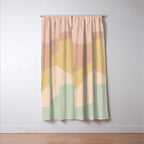 Abstract Color Waves - Neutral Pastel Window Curtain Gallery Image 3