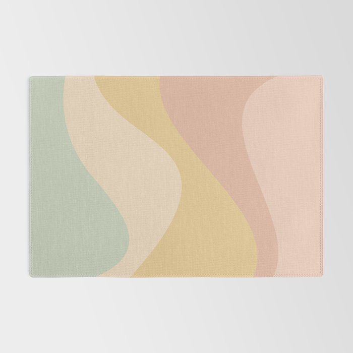 Abstract Color Waves - Neutral Pastel Rug Gallery Image 2