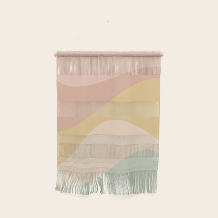 Abstract Color Waves - Neutral Pastel Wall Hanging Gallery Image 1