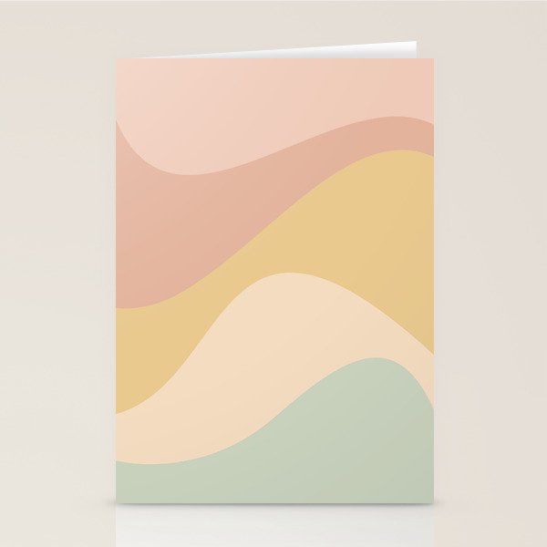 Abstract Color Waves - Neutral Pastel Stationery Card Gallery Image 2
