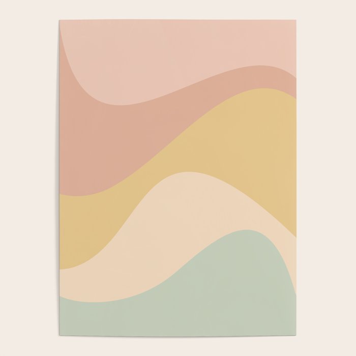 Abstract Color Waves - Neutral Pastel Poster Gallery Image 4