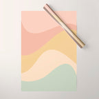 Abstract Color Waves - Neutral Pastel Wrapping Paper Gallery Image 1