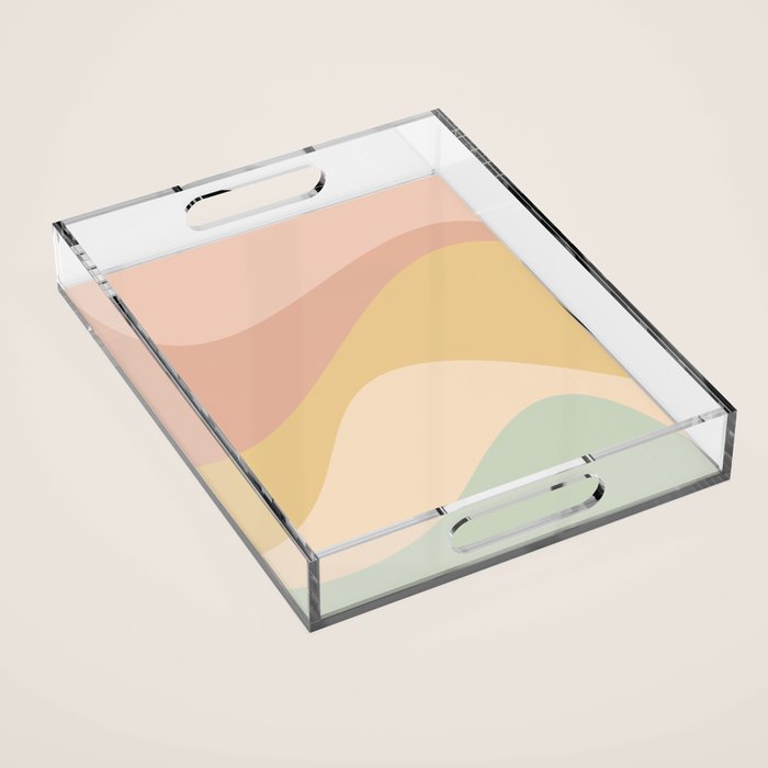 Abstract Color Waves - Neutral Pastel Acrylic Tray Gallery Image 1
