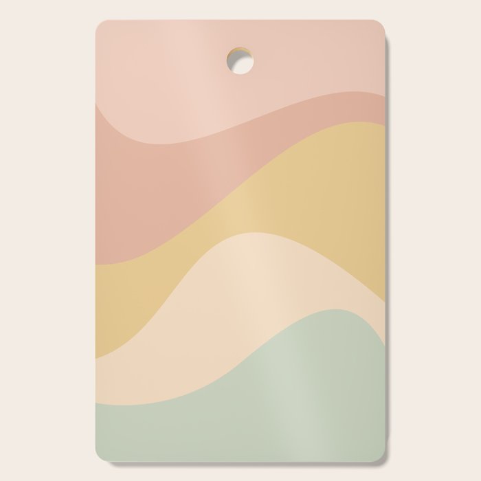 Abstract Color Waves - Neutral Pastel Cutting Board Gallery Image 1