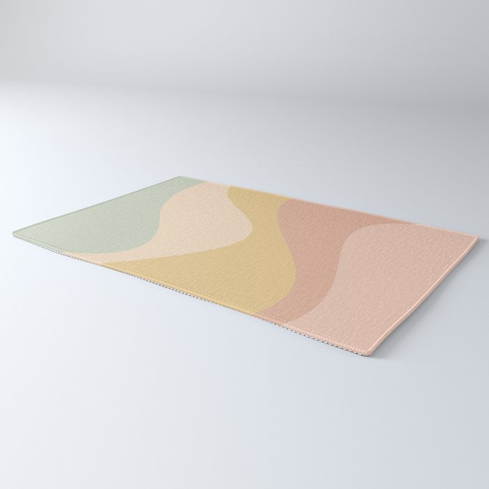 Abstract Color Waves - Neutral Pastel Rug Gallery Image 3