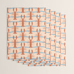 Lobster - Blue Stripes Wrapping Paper Gallery Image 3
