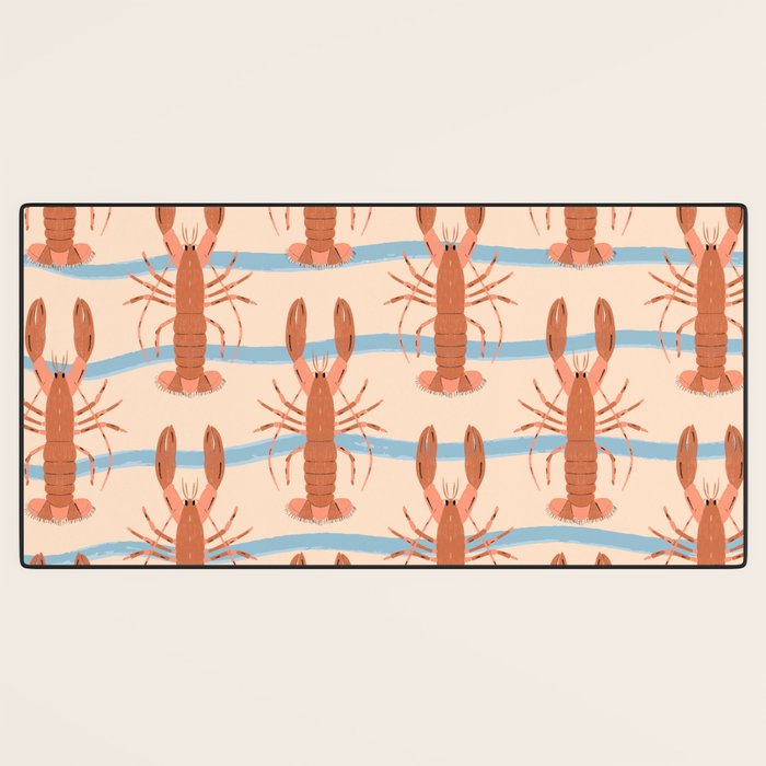 Lobster - Blue Stripes Desk Mat Gallery Image 3