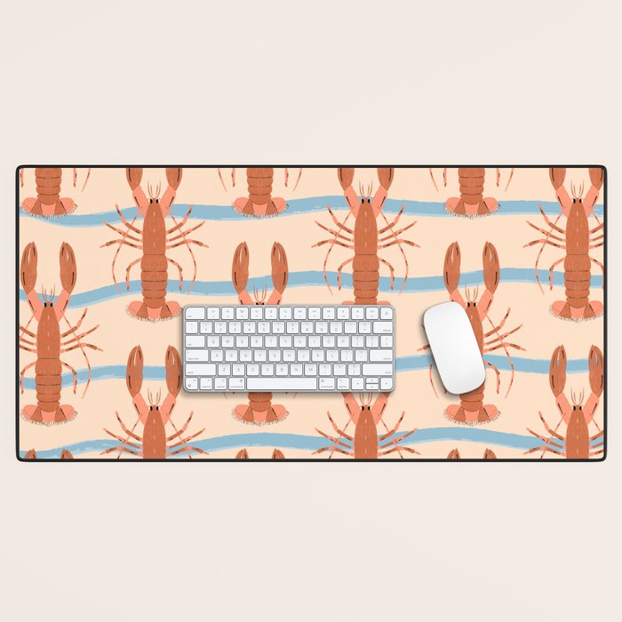 Lobster - Blue Stripes Desk Mat Gallery Image 1