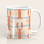 Lobster - Blue Stripes Coffee Mug Gallery Image 1