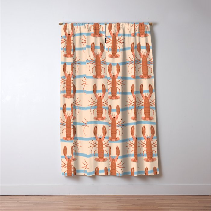 Lobster - Blue Stripes Window Curtain Gallery Image 3
