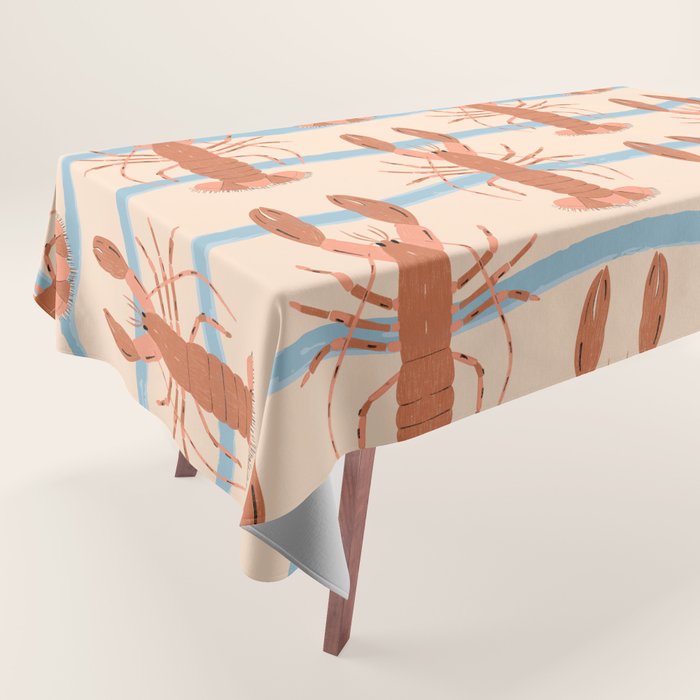 Lobster - Blue Stripes Tablecloth Gallery Image 1