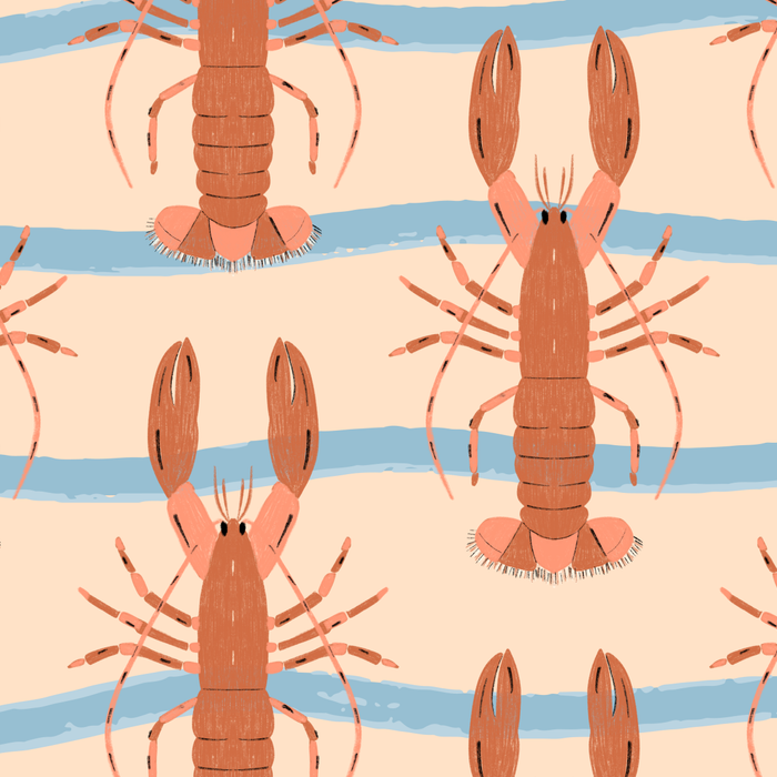Lobster - Blue Stripes Coffee Mug Gallery Image 2
