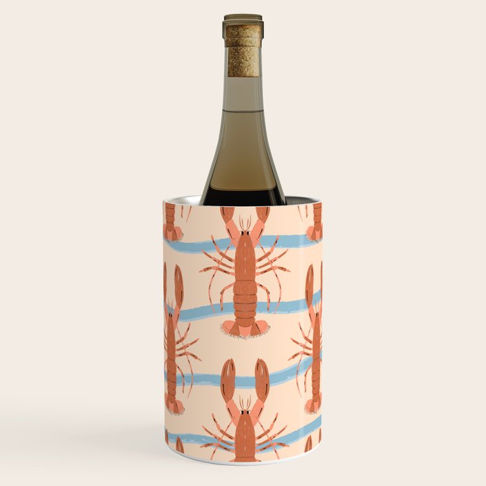 Lobster - Blue Stripes Wine Chiller Gallery Image 2