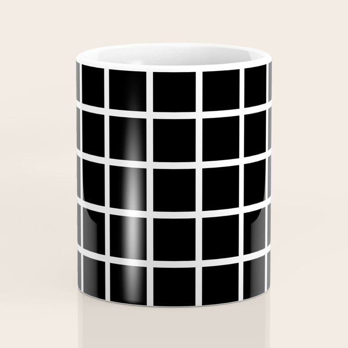 Black & White Grid Coffee Mug Gallery Image 4