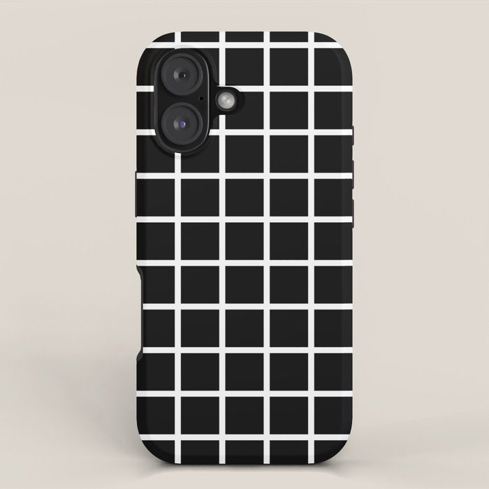 Black & White Grid iPhone Case Gallery Image 1