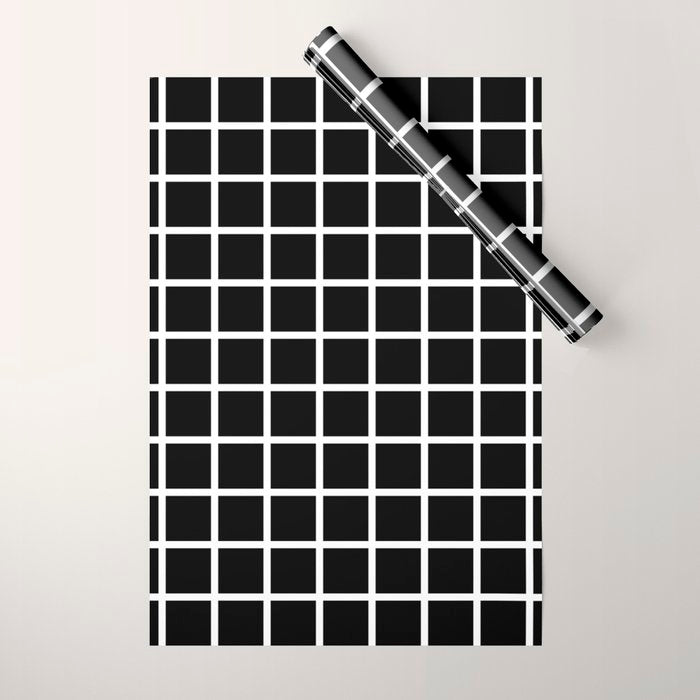 Black & White Grid Wrapping Paper Gallery Image 1