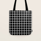 Black & White Grid Tote Bag Gallery Image 1