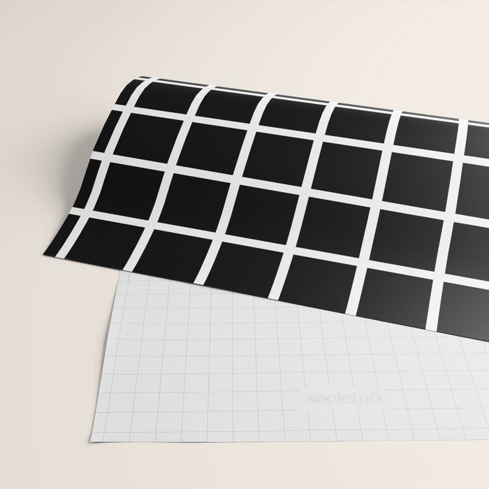 Black & White Grid Wrapping Paper Gallery Image 2