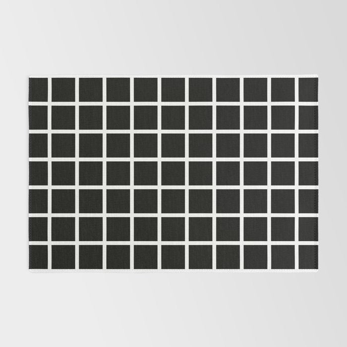 Black & White Grid Rug Gallery Image 2