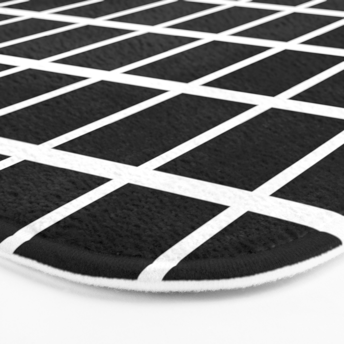 Black & White Grid Bath Mat Gallery Image 3