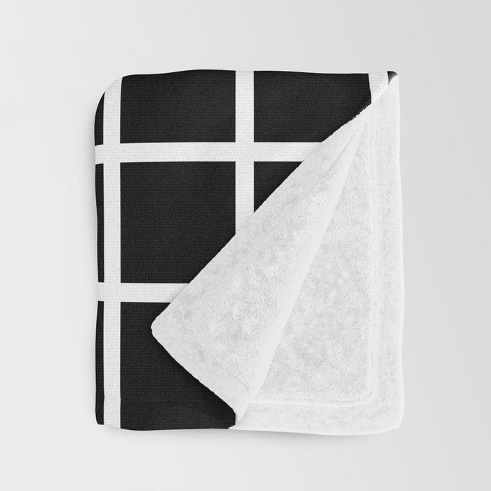 Black & White Grid Throw Blanket Gallery Image 3