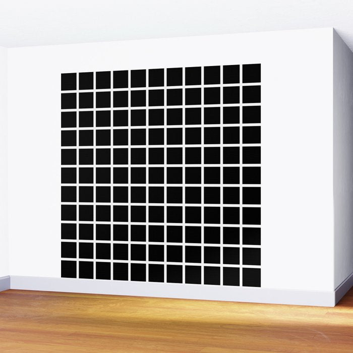 Black & White Grid Wall Mural Gallery Image 2