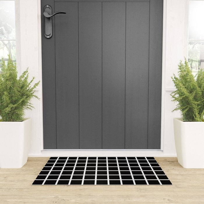 Black & White Grid Welcome Mat Gallery Image 3