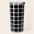 Black & White Grid Travel Mug Gallery Image 2
