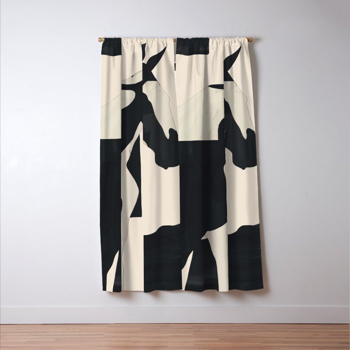 Abstract Minimal Horse 5 Window Curtain Gallery Image 3
