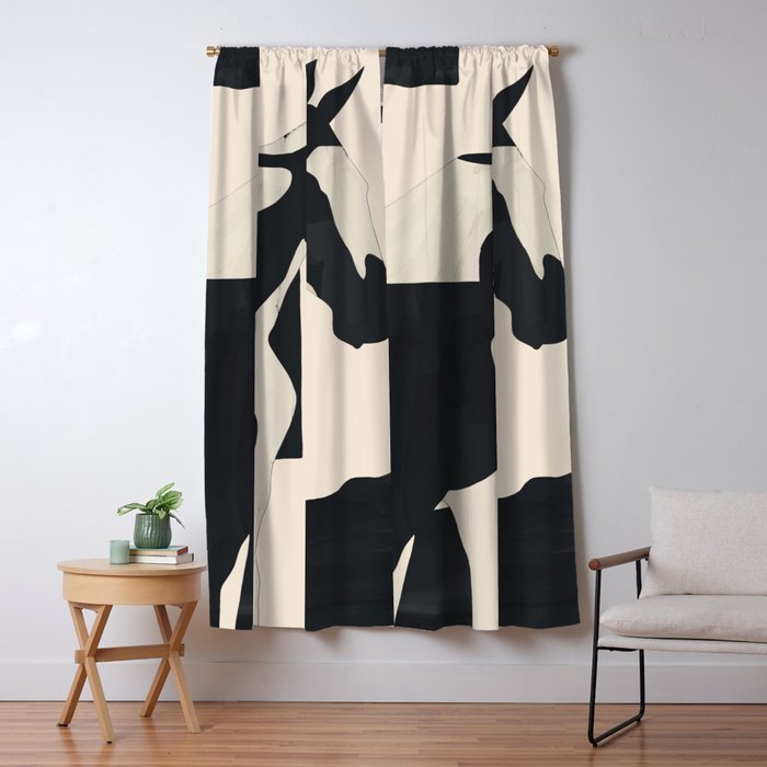 Abstract Minimal Horse 5 Window Curtain Gallery Image 1