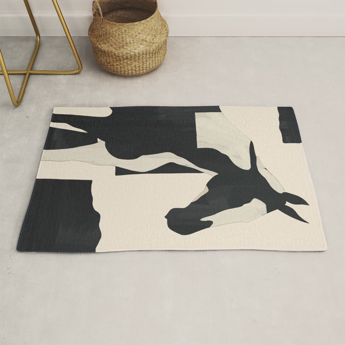 Abstract Minimal Horse 5 Rug Gallery Image 1