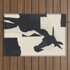 Abstract Minimal Horse 5 Outdoor Rug Gallery Image 1