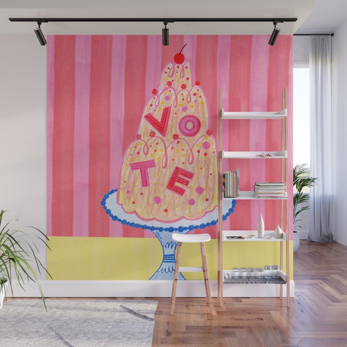 Mold the Future & Vote in Cherry Red Wall Mural Gallery Image 1