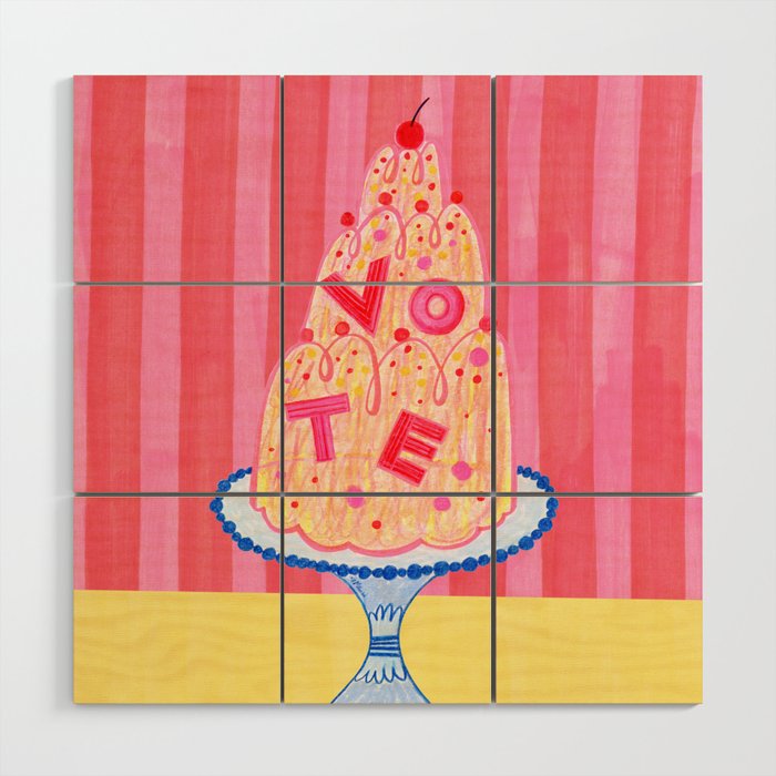 Mold the Future & Vote in Cherry Red Wood Wall Art Gallery Image 1