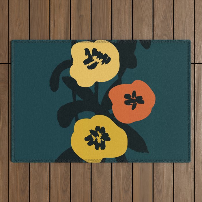 Midnight Flowers Outdoor Rug Gallery Image 1