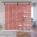 Coral Herringbone Wall Mural Gallery Image 1